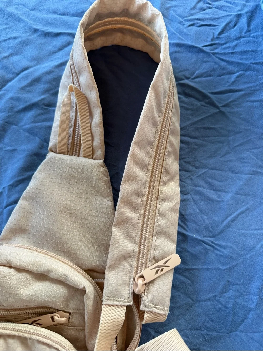 Reebok Beige Sling Crossbody Bag-Converts to backpack